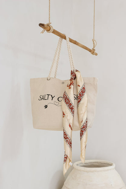 Rayne Scarf - Fan Print Beige