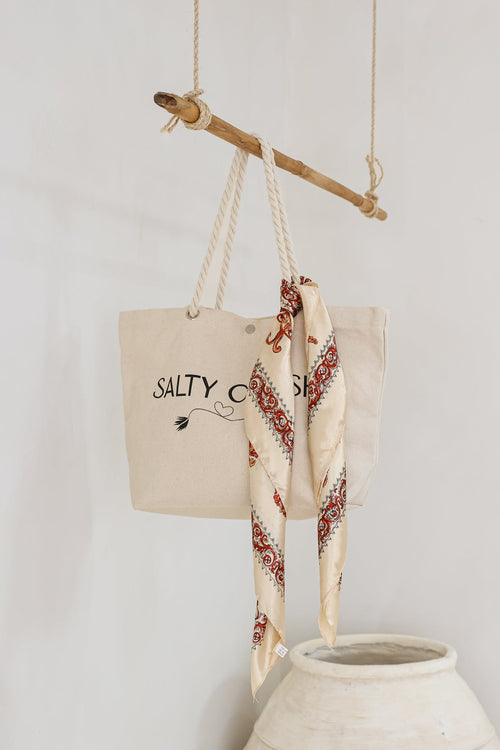 Rayne Scarf - Fan Print Beige