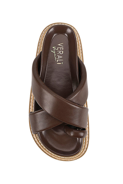 Thelma Flatform Slides - Chocolate Brown