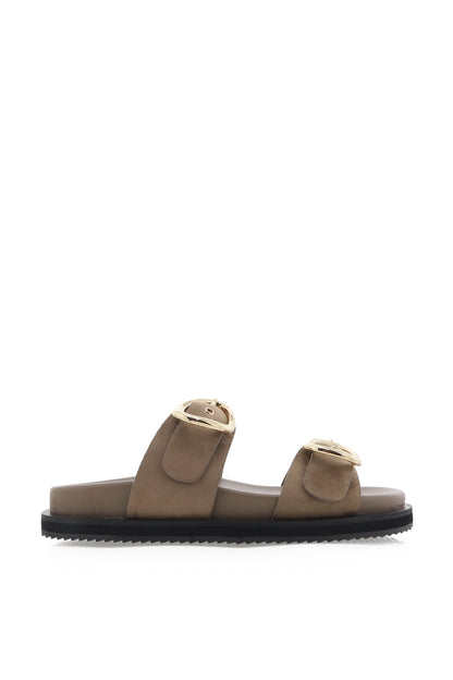Theresa Slides - Fawn Suede