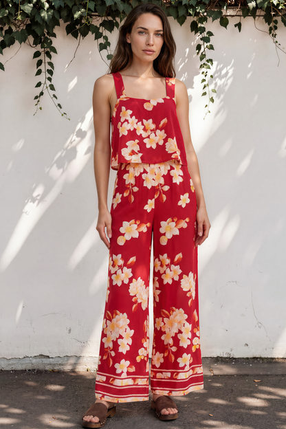 True Jumpsuit - Square Neckline Overall Jumpsuit in Varenna Print