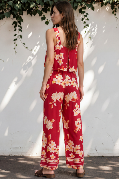 True Jumpsuit - Square Neckline Overall Jumpsuit in Varenna Print
