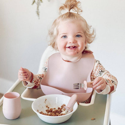 Ali+Oli Spoon & Fork Learning Set for Toddlers (Pink) 6m+