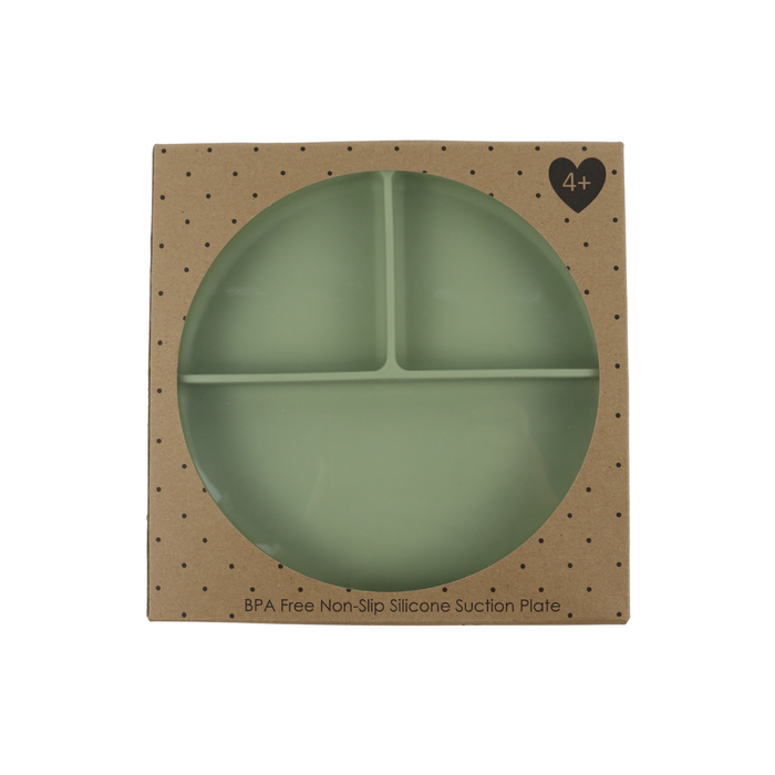 Baby Plate with Suction and  Divided Portions (Sage)