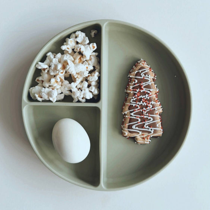 Baby Plate with Suction and  Divided Portions (Sage)
