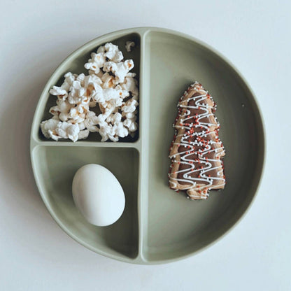 Baby Plate with Suction and  Divided Portions (Sage)