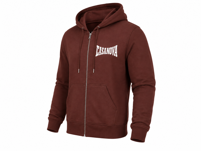 Casanova® Boxing Jacket - Full Zip Heavyweight Hoodie – Burgundy