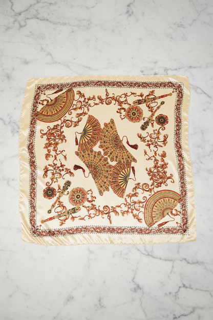 Rayne Scarf - Fan Print Beige
