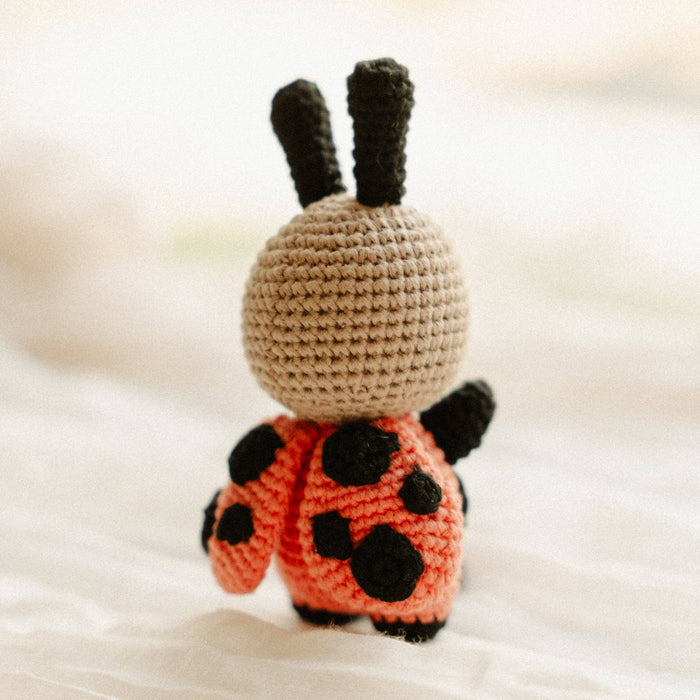 Crochet animal toy - Suzie the Snuggle Buggle ladybug, inspired by Baby Zoo, I Love You book.