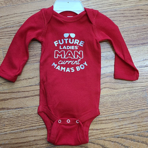 Future Ladies Man Current Mama's Boy Long Sleeve Onesie
