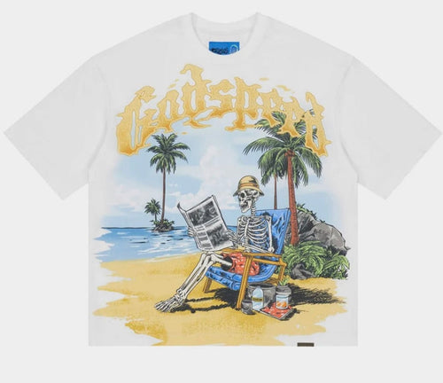 Godspeed Skeleton Beach II T-Shirt White - Clothing - Mens - Jawns on Fire Sneakers & Shoes