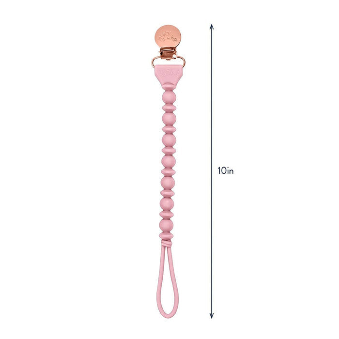 Itzy Paci Strap™ Silicone One-Piece Pacifier Clips - Pink Beaded
