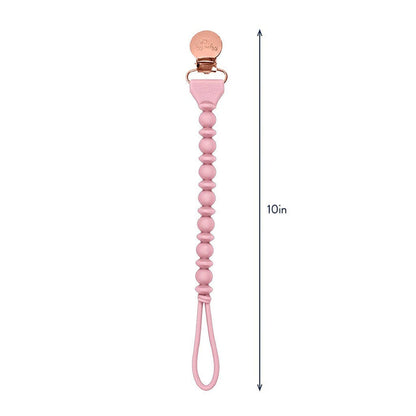 Itzy Paci Strap™ Silicone One-Piece Pacifier Clips - Pink Beaded