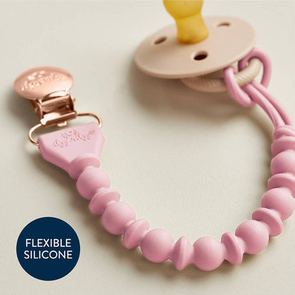 Itzy Paci Strap™ Silicone One-Piece Pacifier Clips - Pink Beaded