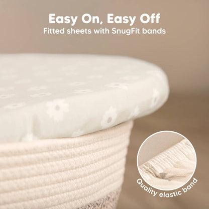 KeaBabies - Isla Bassinet Mattress Sheets Fitted for Baby Girls, Boys - Meadow-Giggles N Gear