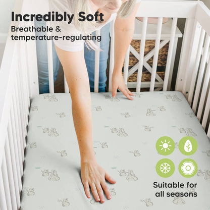 KeaBabies - KeaBabies Isla Fitted Mini Crib Sheets, Pack and Play Sheet - Elly-Giggles N Gear