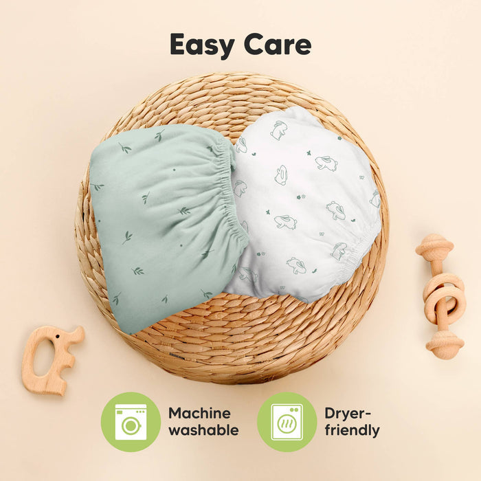 KeaBabies Isla Fitted Mini Crib Sheets, Pack and Play Sheet - Wildflower