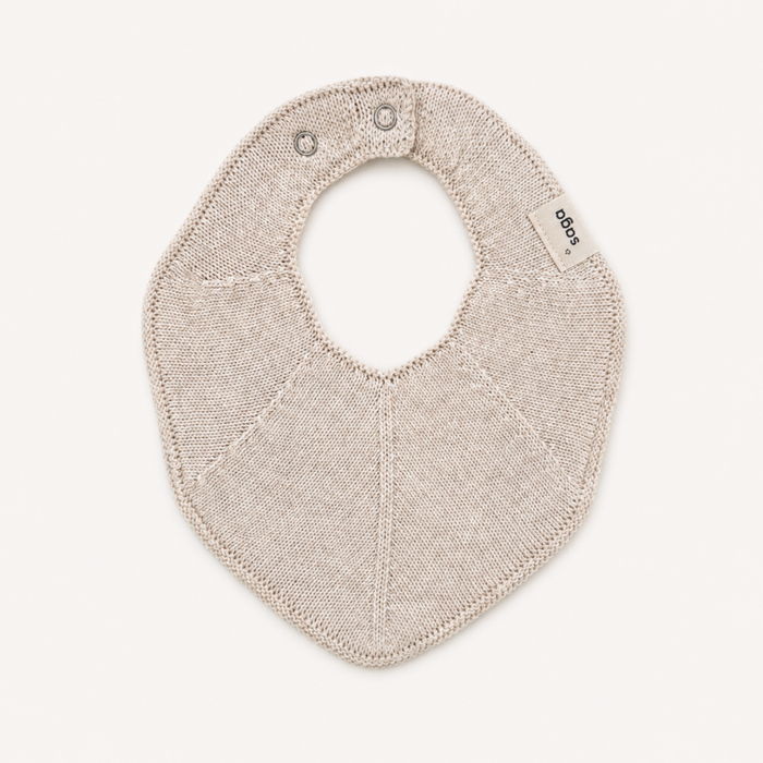 Knitted Baby Bib - Moon Milk