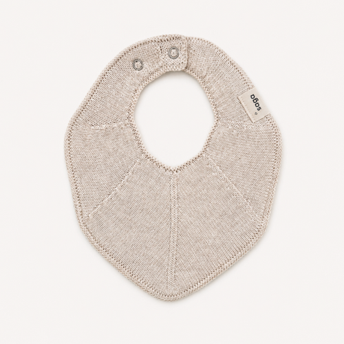 Knitted Baby Bib - Moon Milk
