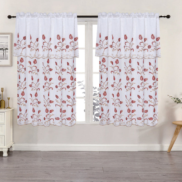 Laith Embroidered Curtain – 2-Panel Set 63"