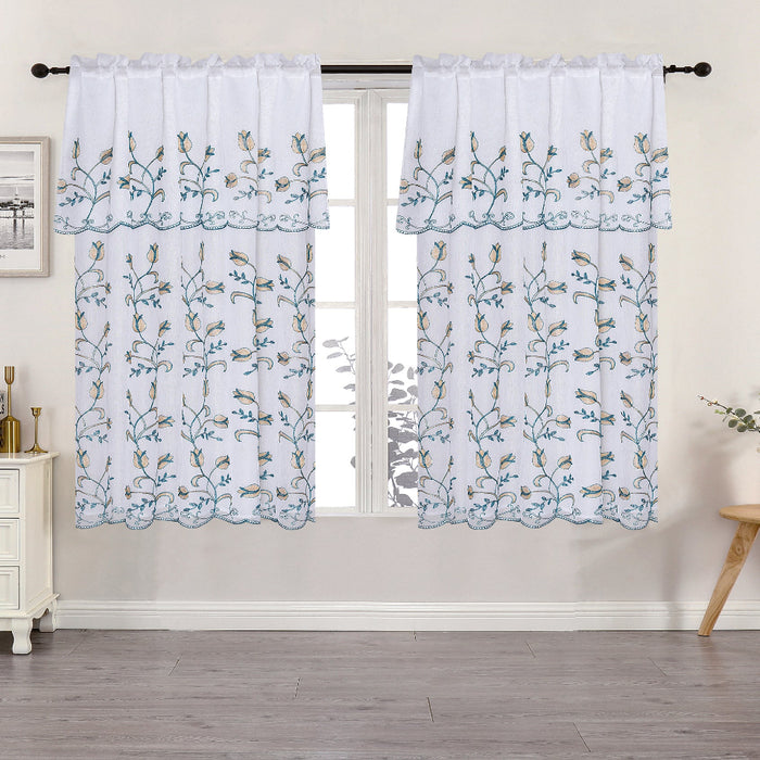 Laith Embroidered Curtain – 2-Panel Set 63"