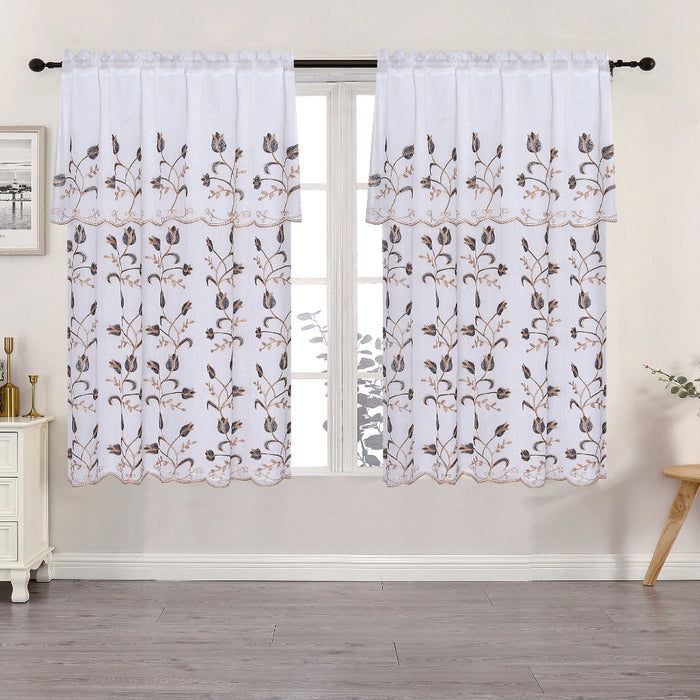 Laith Embroidered Curtain – 2-Panel Set 63"