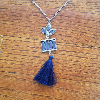 Navy Tassle Necklace