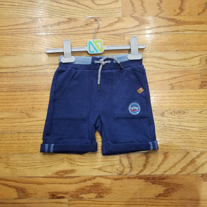 Noruk Navy Cuffed Cotton Short
