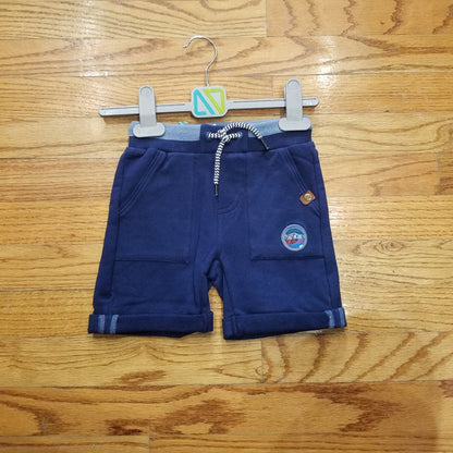Noruk Navy Cuffed Cotton Short