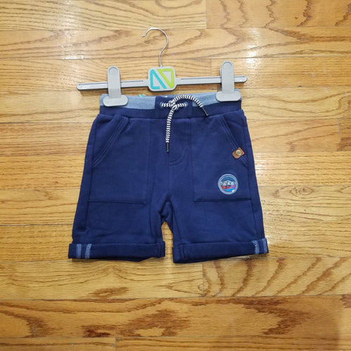 Noruk Navy Cuffed Cotton Short