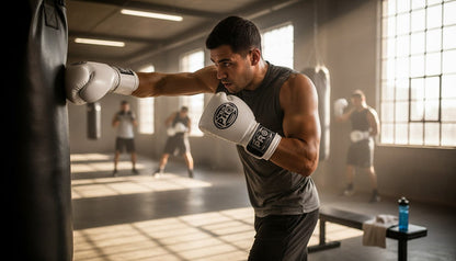 ProBoxing® Classic Leather Boxing Gloves - Training Gloves - All White