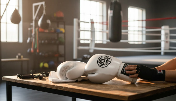 ProBoxing® Classic Leather Boxing Gloves - Training Gloves - All White