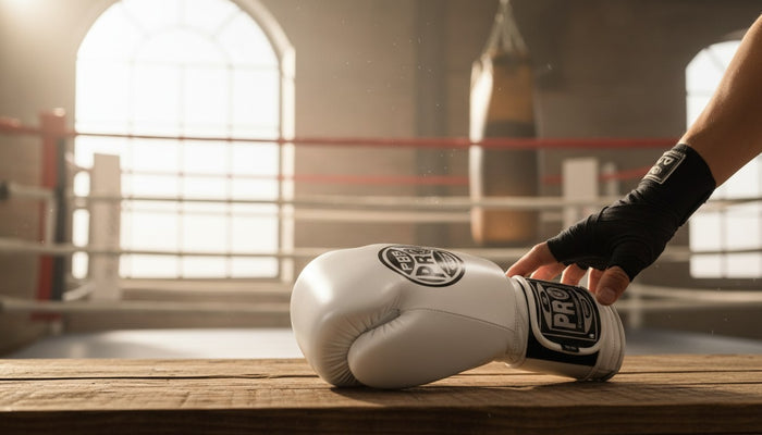 ProBoxing® Classic Leather Boxing Gloves - Training Gloves - All White