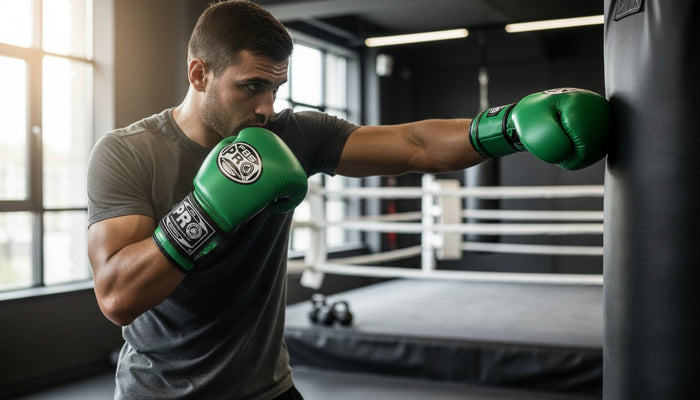 ProBoxing® Classic Leather Boxing Gloves - Training Gloves - Green