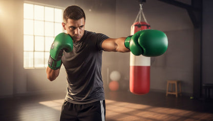 ProBoxing® Classic Leather Boxing Gloves - Training Gloves - Green