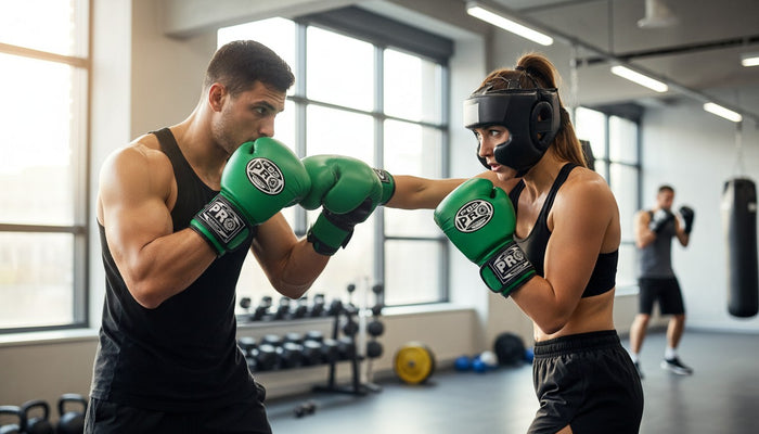 ProBoxing® Classic Leather Boxing Gloves - Training Gloves - Green