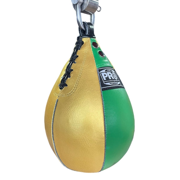 ProBoxing® Leather Speed Bag - Gold, Green, & Black