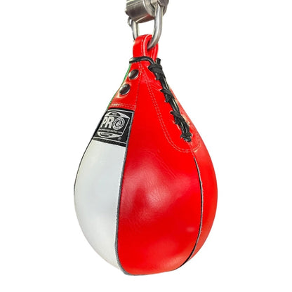 ProBoxing® Leather Speed Bag - Red, White & Green