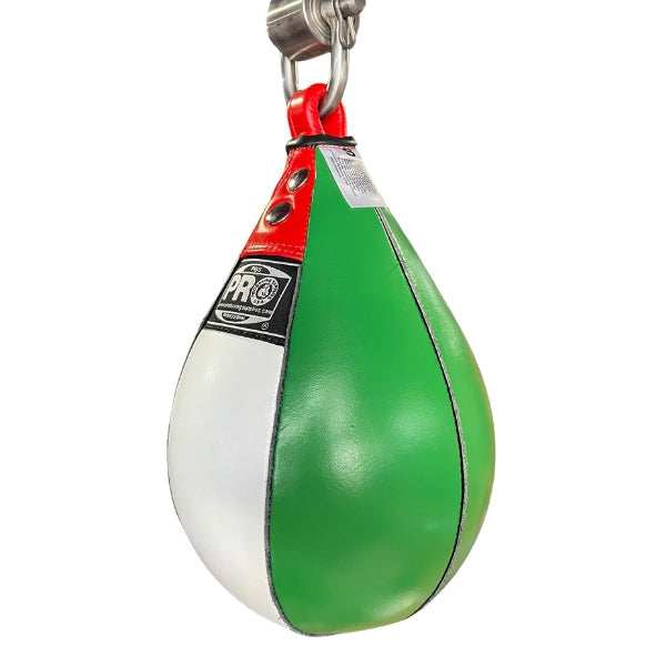 ProBoxing® Leather Speed Bag - Red, White & Green