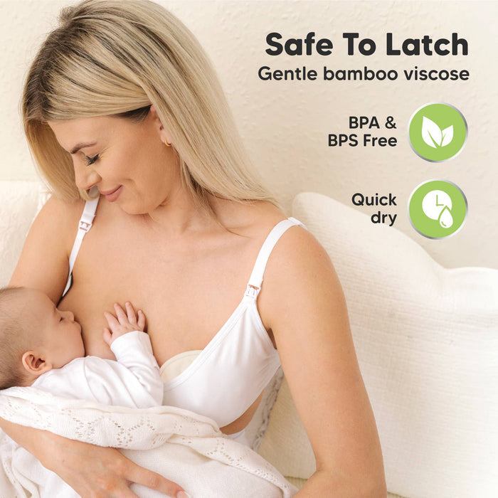 KeaBabies - 14pk Comfy Nursing Pads, Reusable Breastfeeding Pads - Bare Beige / X-Large 5.5"-Giggles N Gear