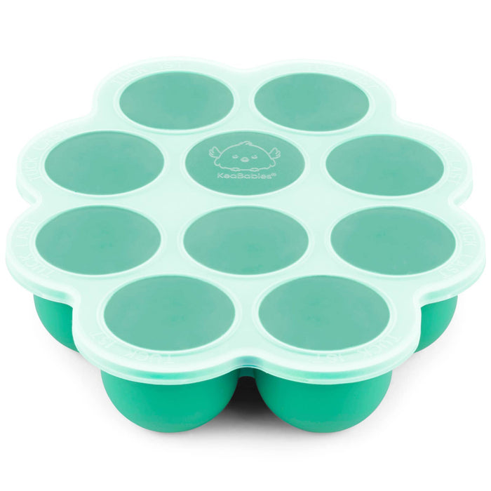 KeaBabies Silicone Baby Food Freezer Tray with 10 x 2oz pods, eco-friendly and BPA-free design.