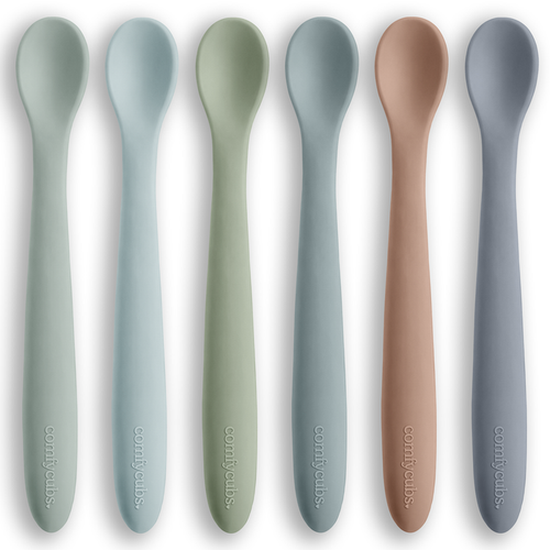 Silicone Baby Spoons Set - BPA Free Utensils by Comfy Cubs