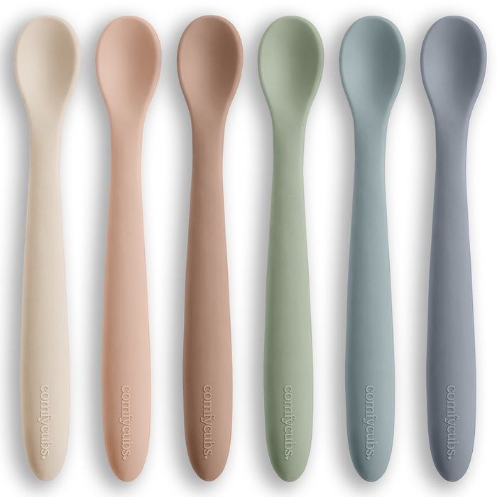 Silicone Baby Spoons Set - BPA Free Utensils by Comfy Cubs