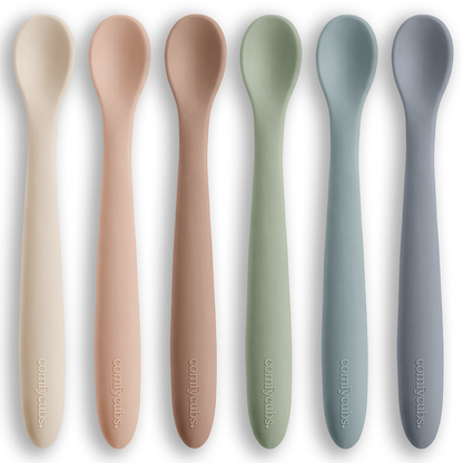 Silicone Baby Spoons Set - BPA Free Utensils by Comfy Cubs