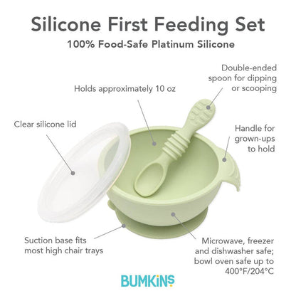 Silicone First Feeding Set: Sage