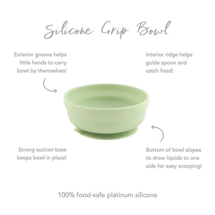 Silicone Grip Bowl: Sage