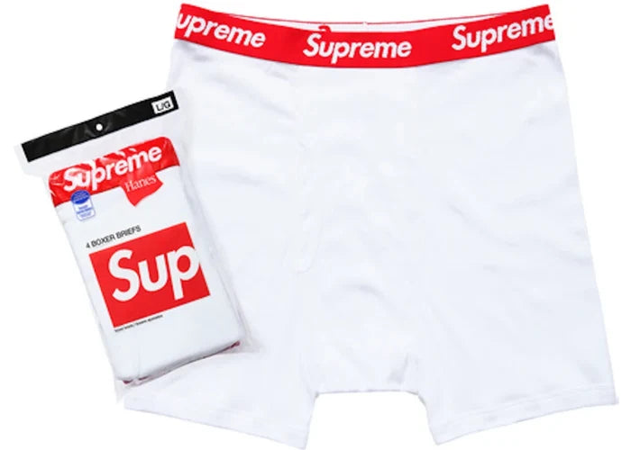 Supreme Hanes Boxer Briefs (4 Pack) White - Clothing Accessory - Jawns on Fire Sneakers & Shoes