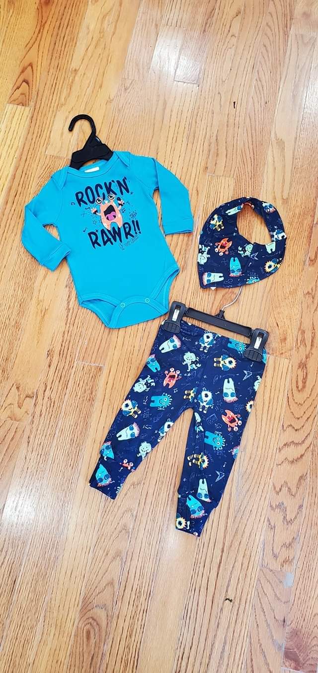 Up Baby Rock 'n Rawr Monster Onesie