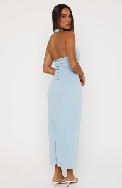 Sweet Glow Midi Dress Baby Blue